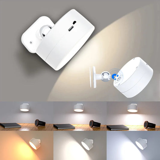 LED Wall Sconces light, 3 Brightness Levels 3 Color Modes Wall Lights Battery Operated 360° Rotatable Touch Control Wall lamp