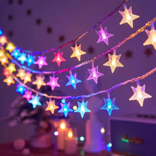 10/20/40/80 LED Star Light String Twinkle Garlands Battery Powered Christmas Lamp Holiday Party Wedding Decorative Fairy Lights