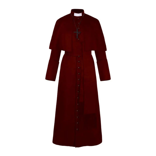 Priest Costume Catholic Church Religious Roman Soutane Pope Pastor Father Costumes Mass Missionary Robe Clergy Cassock