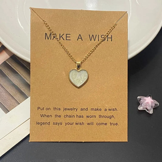 Jewelry Set for Girl Women Cute Romantic Love Heart Necklace Earrings Set Fashion Neck Jewelry Wholesale Dropshipping