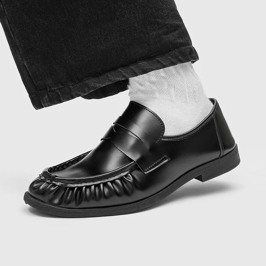 Penny Loafers Men Casual Shoes Handmade Leather Dress Shoes Lightweight Slip on Flats Man Moccasins Mens Driving Shoes