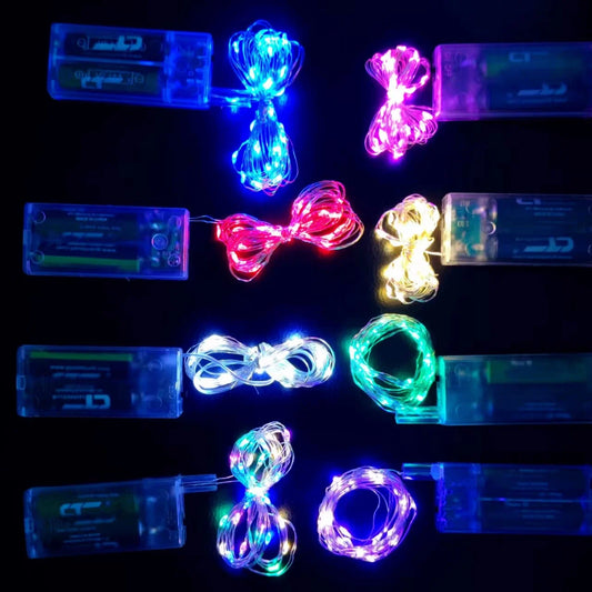 10M 100LEDs Festoon Silver Wire Light String Wedding Garland Lamp for Christmas Party Outdoor Garden Bedroom Decor Battery Power