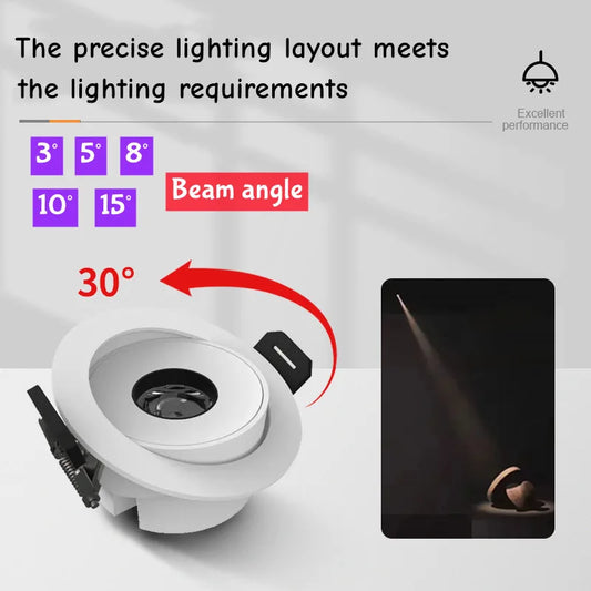 A beam of spotlights embedded in the living room, home ceiling, tea room, ambient lighting, and dining room led downlights 5W7W