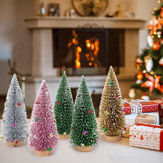 1pc 10cm/20cm Mini Christmas Tree Wooden Home Table Top Decor for Christmas Party New Year Home Supplies