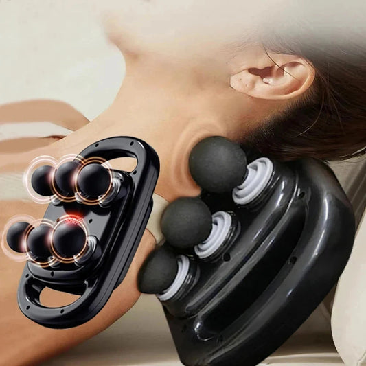 6-Head Muscle Massager for Deep Tissue Percussion & Relaxation, Body Tension from Neck, Shoulders, Legs