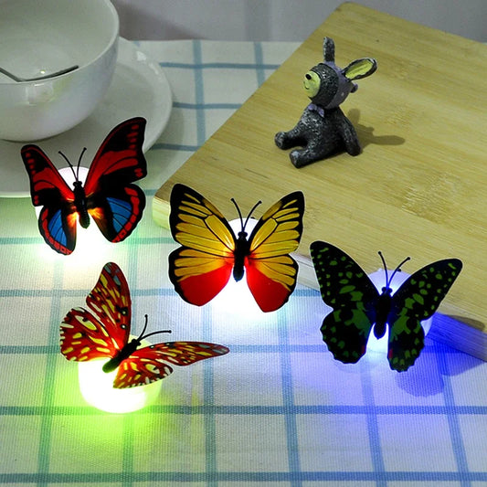 Butterfly Self-adhesive LED Wall Lamp Creative Home Room Decoration Night Light Indoor Atmosphere Lighting Random Color