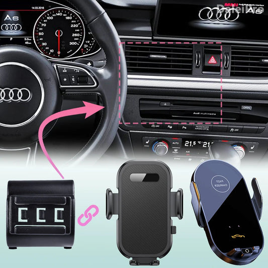 For Audi A6 C7 2012-2015 2016 2017 2018 Car Phone Mount Wireless Charging Phone Holder Special Fixed Base Interiors Accessories