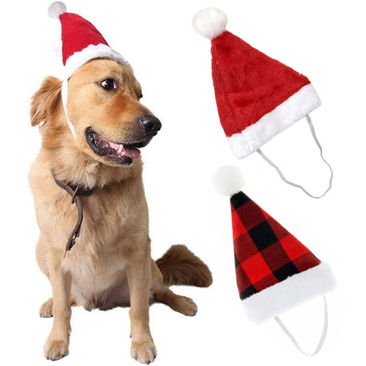 1PC Christmas Pet Hat Santa Claus Hat for Cats & Dogs Puppy Xmas New Year Party Cosplay Headwear Costume Accessories