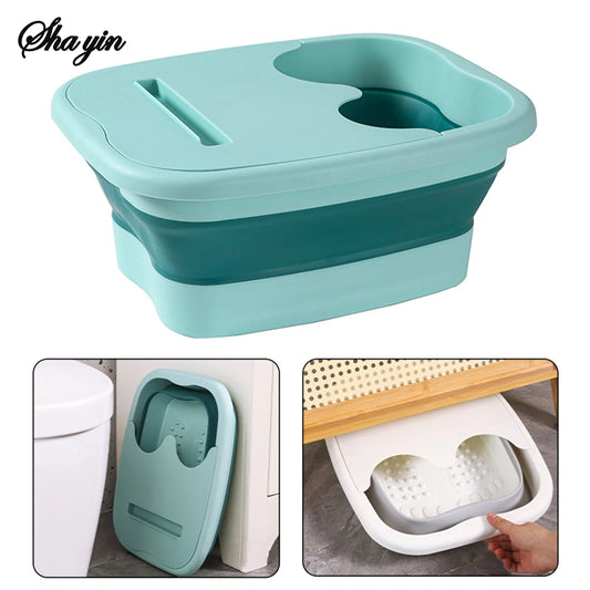 Foldable foot bath tub – portable, covered basin with ergonomic design, suitable for travel and home use