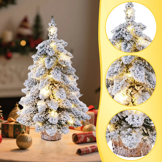 Christmas Tree Christmas Falling Snow Flocked Christmas Tree Small Tree Decoration Desktop Ornaments Party Decoration