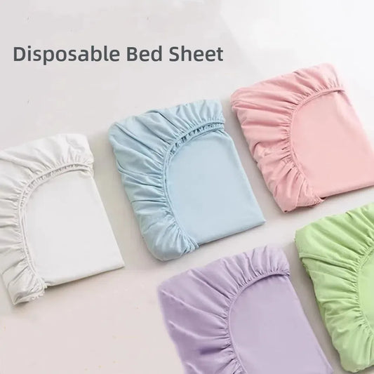 Non-woven Disposable Fitted Sheet with Elastic Bands Single Bed Mattress Covers Non Slip Double Bed Disposable Sheet Bed Cover