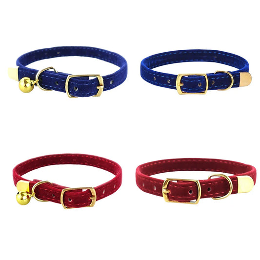 Cat Collar With Bell Safety Cat Collars Adjustable Puppy Dog Collar For Small Dog Kittens Solid Pet Collar Products Cat Necklace