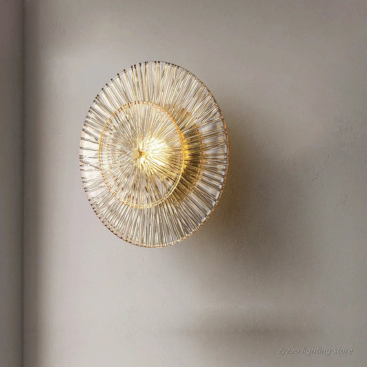 Post-modern Home Decor Living Room Background Wall Lamp Bedroom Bedside Light Fixtures Luxury Glass Corridor Aisle Sconces