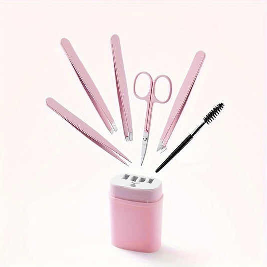 6Pcs Eyebrow Trimmer Set Eyebrow Clipper Hair Remover Set False Eyelash Curler Eyebrow Trimmer Plastic Tools Beauty Tools