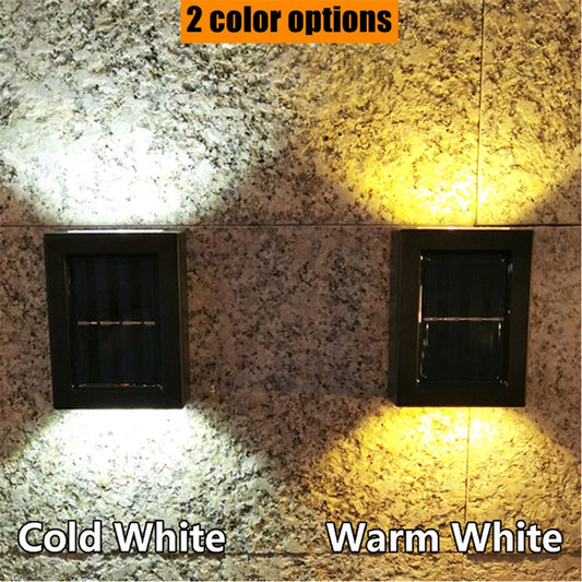 LED Solar Wall Lamp Outdoor Waterproof Up and Down Luminous Lighting Garden Decoration Solar Lights Stairs Fence Sunlight Lamp
