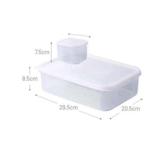 Food Storage Container 6 Grids Vegetable Fruit Fresh-keeping Box with Lid for Refrigerator Kitchen Spice Seasoning Storage Jar