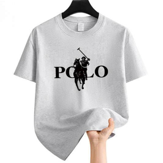 Men's Summer Fashion Brand Clothing  Casual Business Shorts  Loose Sleeve Versatile Round Neck T-Shirt  Breathable T-Shirt