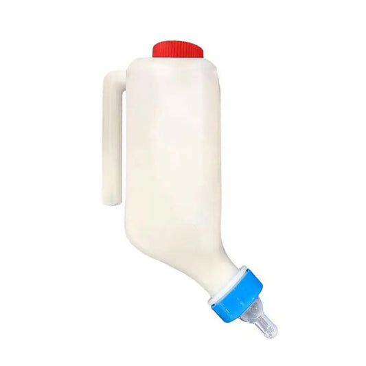 Goat Milk Feeder Bottle with Feeding Nipple Portable Calf Nursing Bottle for Lamb Calf Bull Cows Farm Animal Livestock Supplies