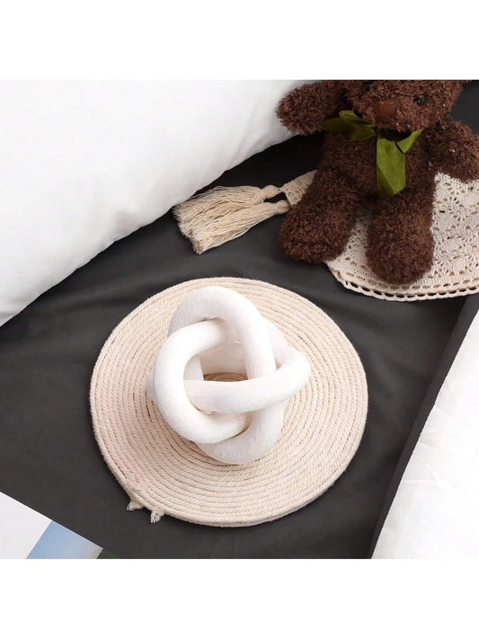 Hand Carved Coffee Table Decoration, Boho Chain Link Decor, Modern Shelf, Rustic Objects for Home Living Room Bedroom