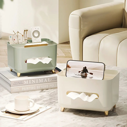 Tissue Box Home Living Room Desktop Multi Functional Desktop Manager for Home Office Desk