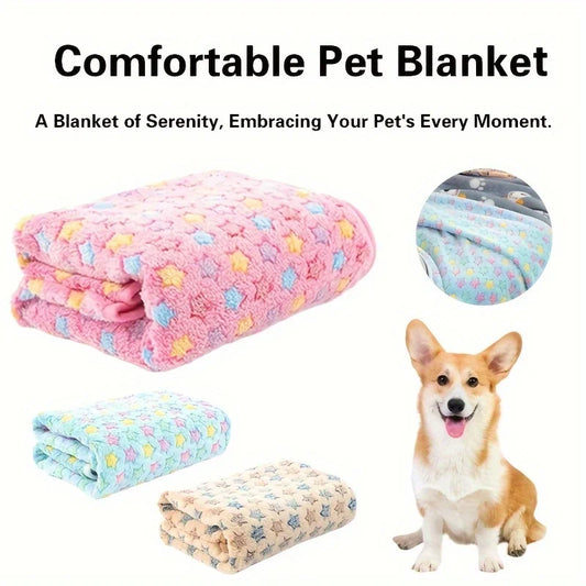 1/3pcs Polyester Pet Fleece Blanket  Essentials for Kittens & Puppies, Pet Supplies Small Sofa Blanket, Dog Stroller Accessories