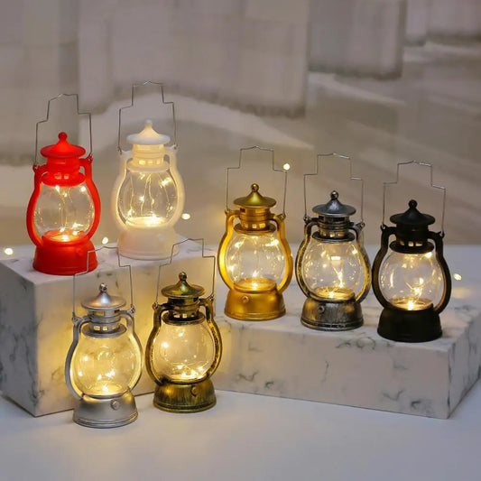 Retro Lantern LED Candle Lamp Soft Light Decorative Portable Vintage Christmas Electrical Lamp
