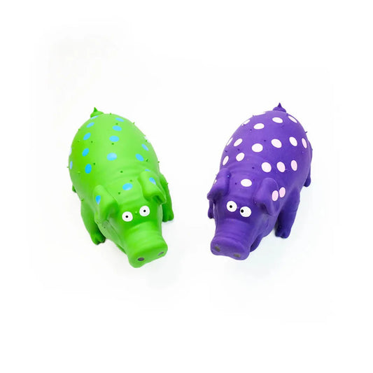 Pet Latex Pig Toy - Squeaky, Spotted, Durable Chew & Molar Toy for Dogs, Pet Puzzle Supplies