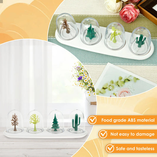 4Pcs Seasoning Jars with Tray Creative Seasoning Shaker Bottles for Kitchen Four Seasons /Animal Style Seasoning Containers