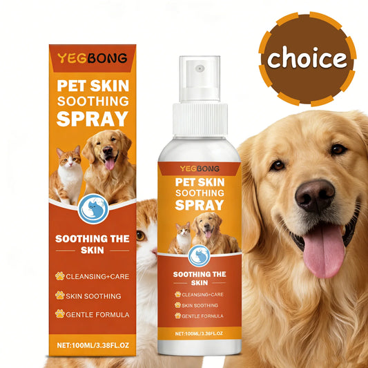 Pet Skin Soothing Spray - Gentle Formula Quickly Relieve Itching Discomfort Clean Skin Surface Daily Care for Dogs Cats