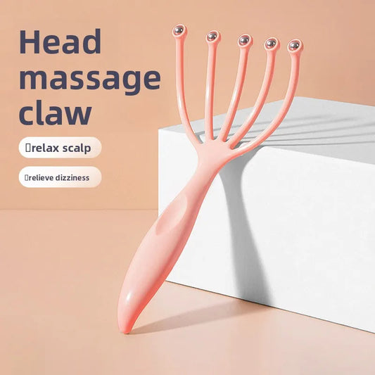 Head massager, five claw massage comb, ball roller, scalp and meridian dredging, head massage, relaxation, meridian comb