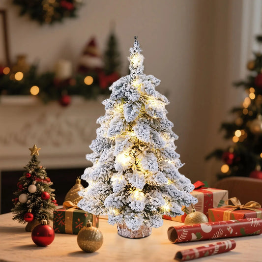 Christmas Tree Christmas Falling Snow Flocked Christmas Tree Small Tree Decoration Desktop Ornaments Party Decoration