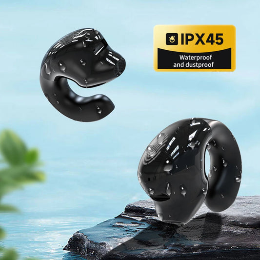 Wireless Clip On Headphones Bluetooth Headset High Definition Audio Quality Sports Earphones Noise Cancelling In-Ear Earphones