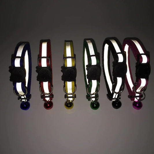 10Pcs Wholesale Collars for Cat Collar With Bell Adjustable Necklace Cat Puppy kitten Collar Dropshipping Pet Cats Collar