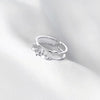 Women's Fashion Double Layer Butterfly Diamond Ring Set