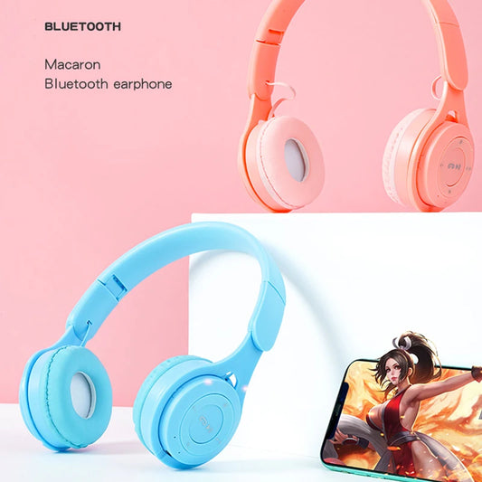 Kids Headphones  Wireless Bluetooth Earphones Stereo Foldable Helmets Gaming Headsets Over-ear Headphones for Android ios Music