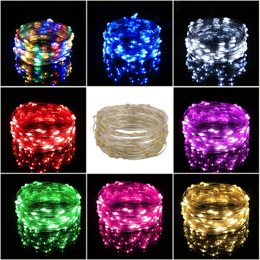 LED 3-cell Battery Box Copper Wire Multifunctional String Light For Outdoor Home Christmas Wedding Party Garden Decoration 3-20m