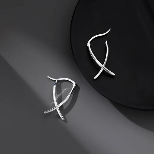 Trendy Jewelry Simply Earrings Unique Geometry Earrings For Women Gift Earings Fashion Jewelry Korean Silver Color Earrings