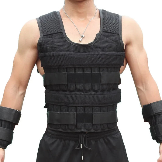 Adjustable Workout Weighted Vest,20KG Training Fitness Weighted Jacket,for Strength Endurance Running,Not Included Steel Plate