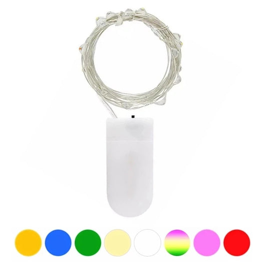 Powered By CR2032 Battery 2M 20 leds Silver Wire Fairy Garland Lamp LED String Lights Christmas Wedding Home Party Decoration