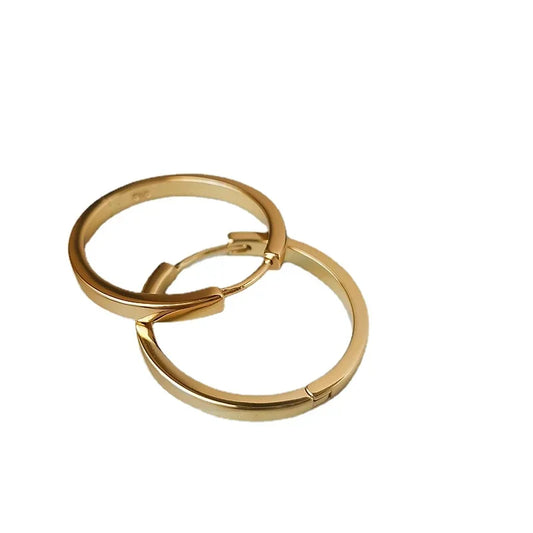 New Fashion Classics Simple Big Round Hoop Earrings for Women Circle Girls Shiny Delicate Party Womens Jewelry New Arrival 2025