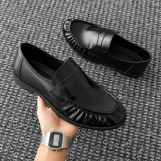 Penny Loafers Men Casual Shoes Handmade Leather Dress Shoes Lightweight Slip on Flats Man Moccasins Mens Driving Shoes