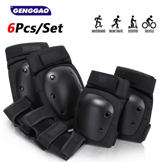 3-in-1 Protective Gear Set - Knee Pads, Elbow Pads & Wrist Guards for Skateboarding, Roller Skating, Cycling, Inline Skating