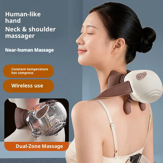 Master Hand, Shoulder and Neck Massager Cervical T*zius Neck Massager Human Hand Kneading Hot Compression Massage Factory