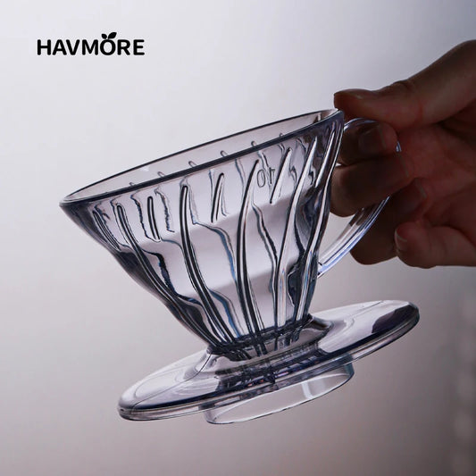 Reusable Coffee Dripper Resin Coffee Filter for Pour Over Barista Coffee Brewing Coffee Funnel Filter Cup1-2Cups/1-4Cups