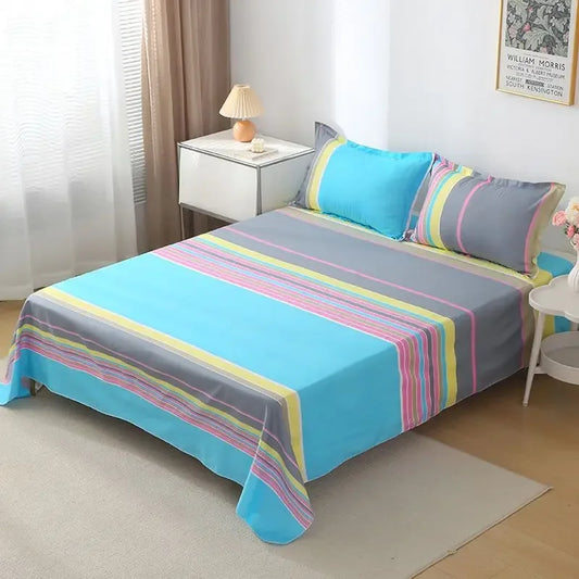 ‌Bohemian Bed Sheet Set - 400TC Mediterranean-Style Cotton with Fade-Resistant Dye for Dorm Essentials