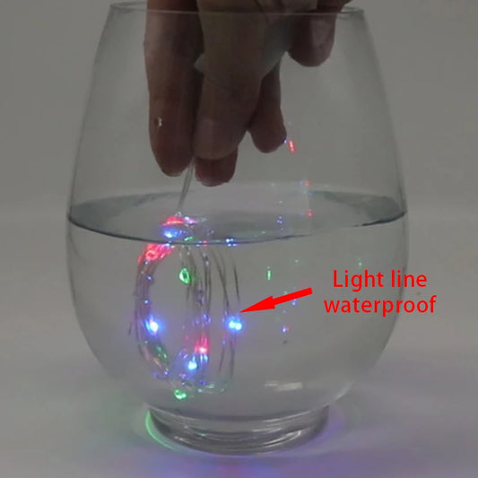 Waterproof Fairy Light CR2032 Battery Powered LED Mini Christmas Light Copper Wire String Light For Wedding Xmas Garland Party