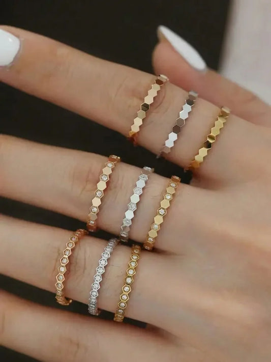 925 Sterling Silver Zircon Geometric Shape Rings For Women Gift Match Daily Party High Quality Vintage Fine Jewelry Accessories