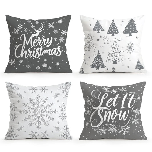 Merry Christmas snowflakes Cushions Pillowcase Cushion Cover Throw Pillow Sofa Decoration Pillowcover Home Car Sofa Decor