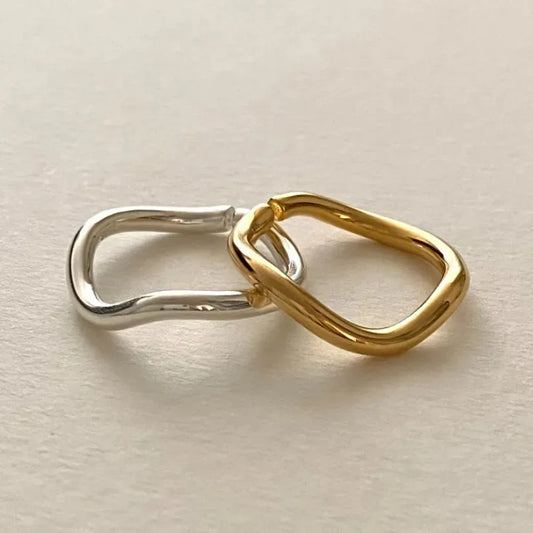 925 Sterling Silver Wavy Line Open Rings for Women Ladies Elegant Luxury Silver Color Jewelry Accessories Wholesale Jewellery