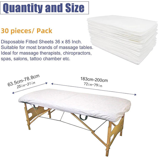 30 Pieces Disposable Bed Sheet Wholesale Beauty Salon Special Travel Breathable Non-Woven Fabric Hole Disposable Hotel Bed Cover
